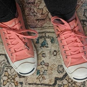 Converse x Jack Purcell Low Top Sneakers Coral Womens 6